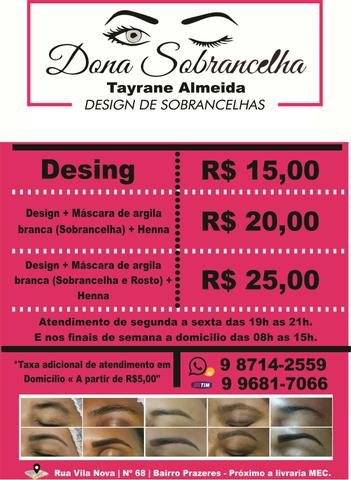 Desconto - Design de Sobrancelha (Com Henna e Argila)