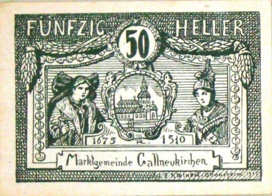 Notgeld da Áustria - 50 Heller de Gallneukirchen FE - 