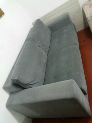 Safa retratil tecido suedi cinza