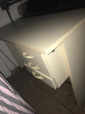 Mesa birô escritório beje com gavetas