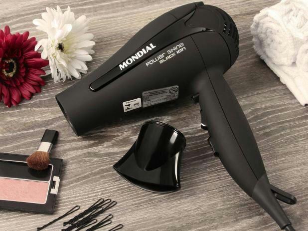 Secador de Cabelo Mondial Power Shine Black - com Ìons