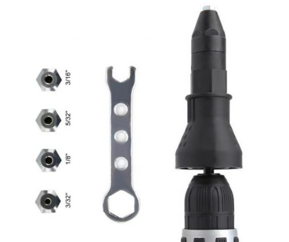 Adaptador rebite para furadeira. agilidade no trabalho, nao