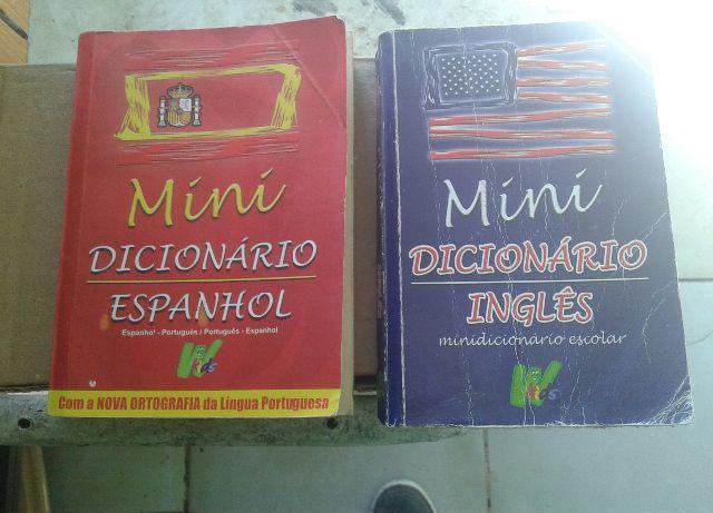 2 mini dicionários inglês e espanhol
