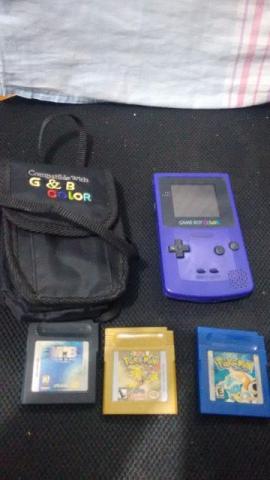 Game Boy Color + Pokemon Gold + Bolsa
