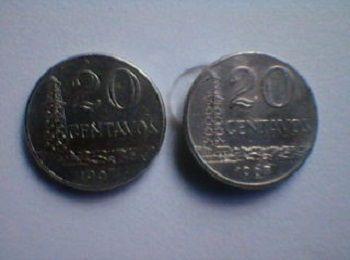 Moedas de 20 centavos de cruzeiros