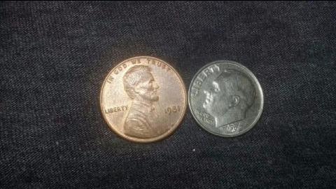 82 moedas de um centavo dos Estados Unidos