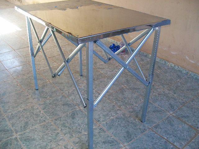 Mesa sanfonada de inox