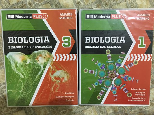 Pacote 1 e 3 dos livros Amabis biologia