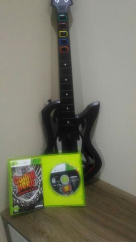 Jogo Guitar Hero + Guitarra Xbox360