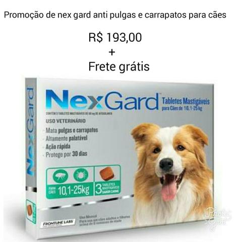 Promoção de nex gard anti pulgas e carrapatos para cães