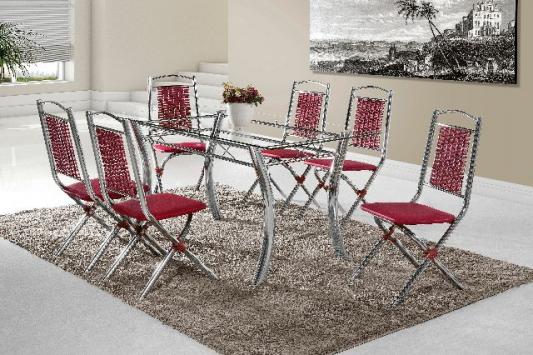 Mesa De Jantar em Vidro e Pés Cromado