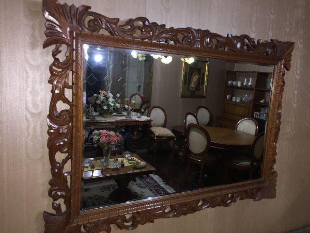 Espelho Entalhado de cerejeira