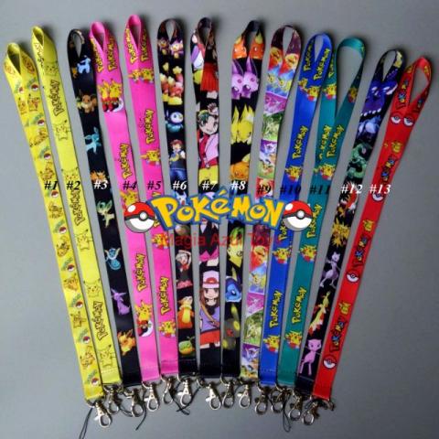 Cordão Para Crachá Tema Pokemon 3 Unidades Com Brindes