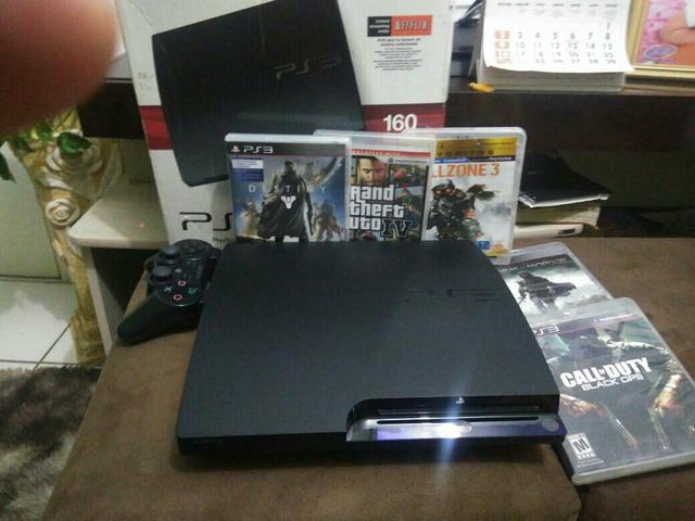 Ps3 Slim zerado mais 6 jogos