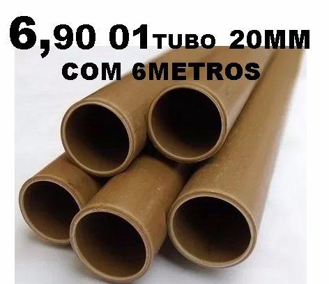 Tubo 20 6metros nova varias pçs lujoy mat.construção 6,90