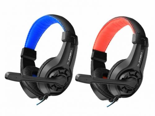 Headphone Gaming Headband Com Microfone Cor Azul Controle de