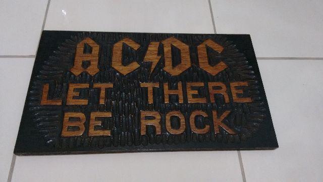 Placa Entalhada - AC/DC - Peça Exclusiva