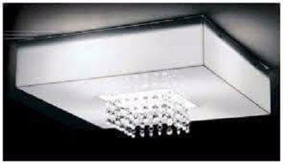Luminárias, Plafon Em Acrílico, Com Cristais Pendurados