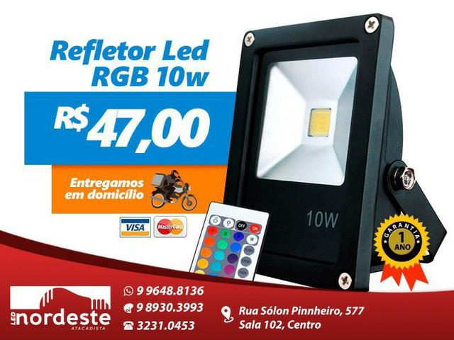 Refletor led 10w RGB + Controle