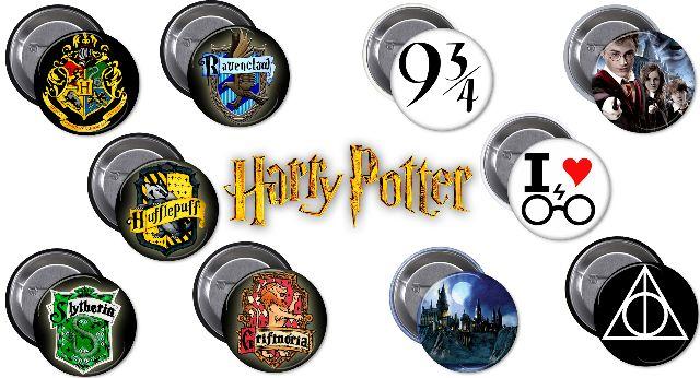Botons Harry Potter - 10un De 3,8 Cm