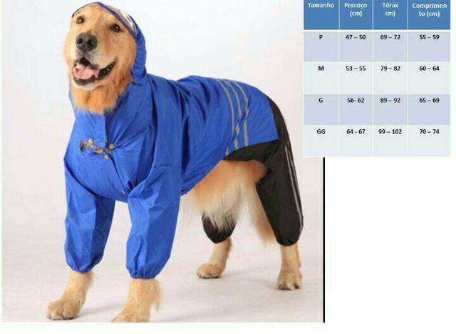 Capa de chuva impermeável cachorro