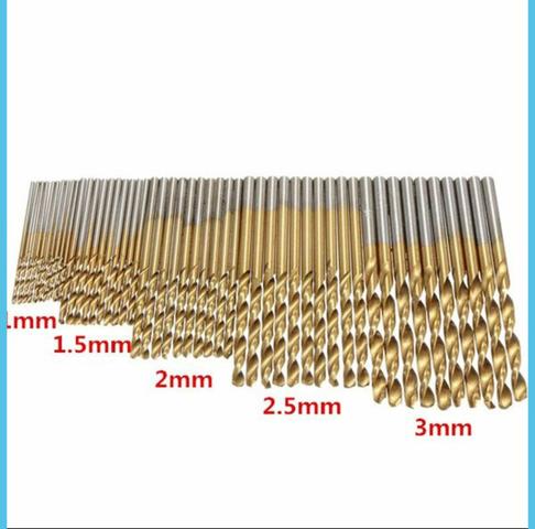 Kit 50 brocas Titanium madeira aluminio e plástico