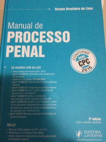 Livro Processo Penal Renato Brasileiro - de acordo com o
