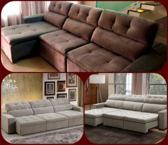 Sofá reclinável retrátil 6 lugares pronta entrega visite