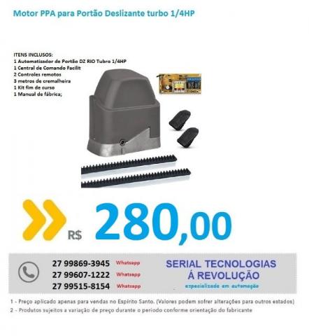 Motor De Portão Eletrônico Deslizante Ppa Dz Home 1/4hp