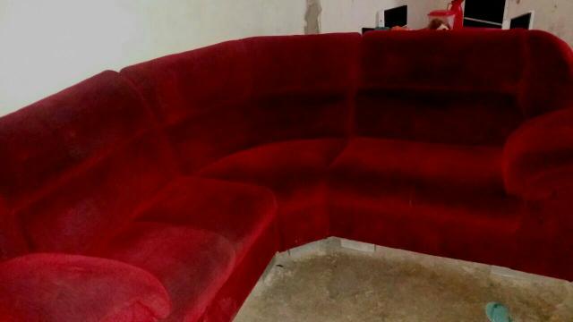Sofa L vermelho