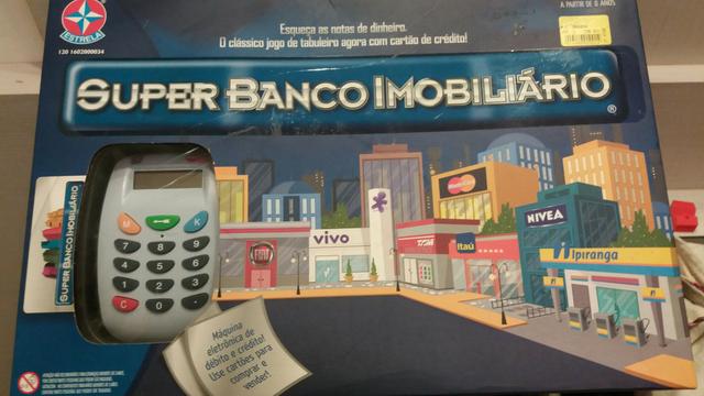 Super Banco Imobiliário com máquina de cartão, NOVO!!