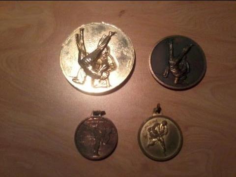 Varias medalhas judô e karatê