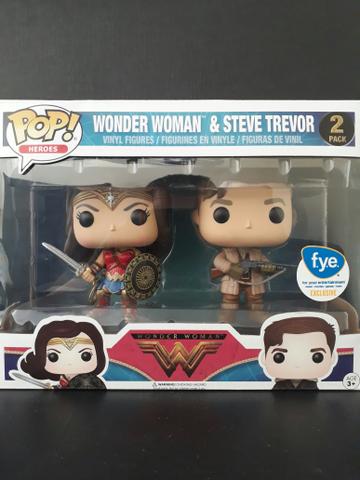 Funko Pop Wonder Woman Mulher Maravilha e Steve Trevor
