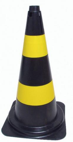 Cone de Sinalização Preto/Amarelo
