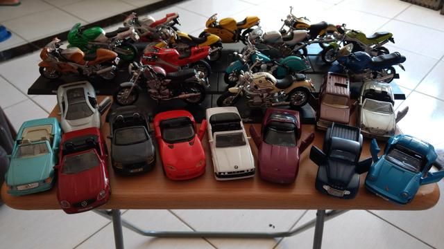 Coleção de motos e carros