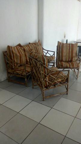 Jogo de sofá de bambu