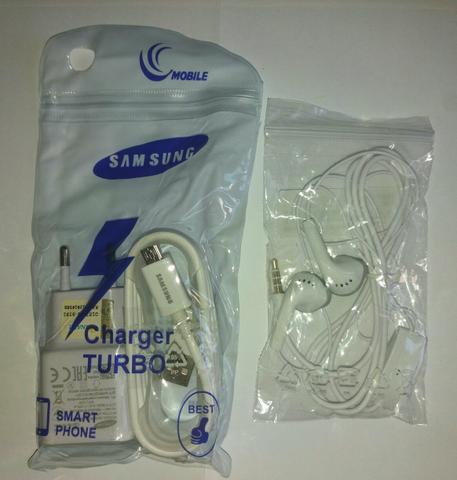 Kit Carregador Turbo + Fone