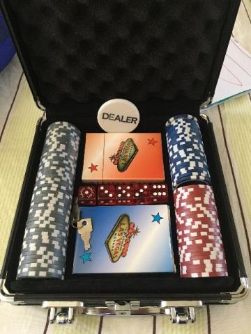Jogo de Pôquer com maleta de Las vegas