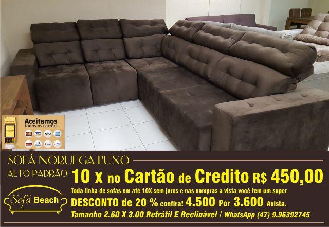 Sofá Noruega Canto Alto Padrão Luxo