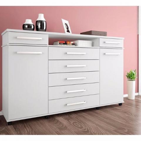 Cômoda London 7 Gavetas 2 Portas Demóbile Branco