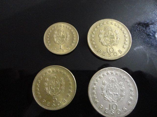 4 medas de 1 peso  peso, 2 de 10 peso (77)