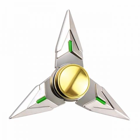 Hand Spinner Giro Metal Ninja Prata Profissional