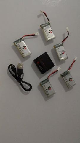 Kit 5 Baterias 850mah C/ Carregador Syma X5a X5c X5c-1 X5sc