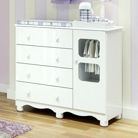 Cômoda Uli em MDF, 1 porta e 4 Gavetas com corrediças