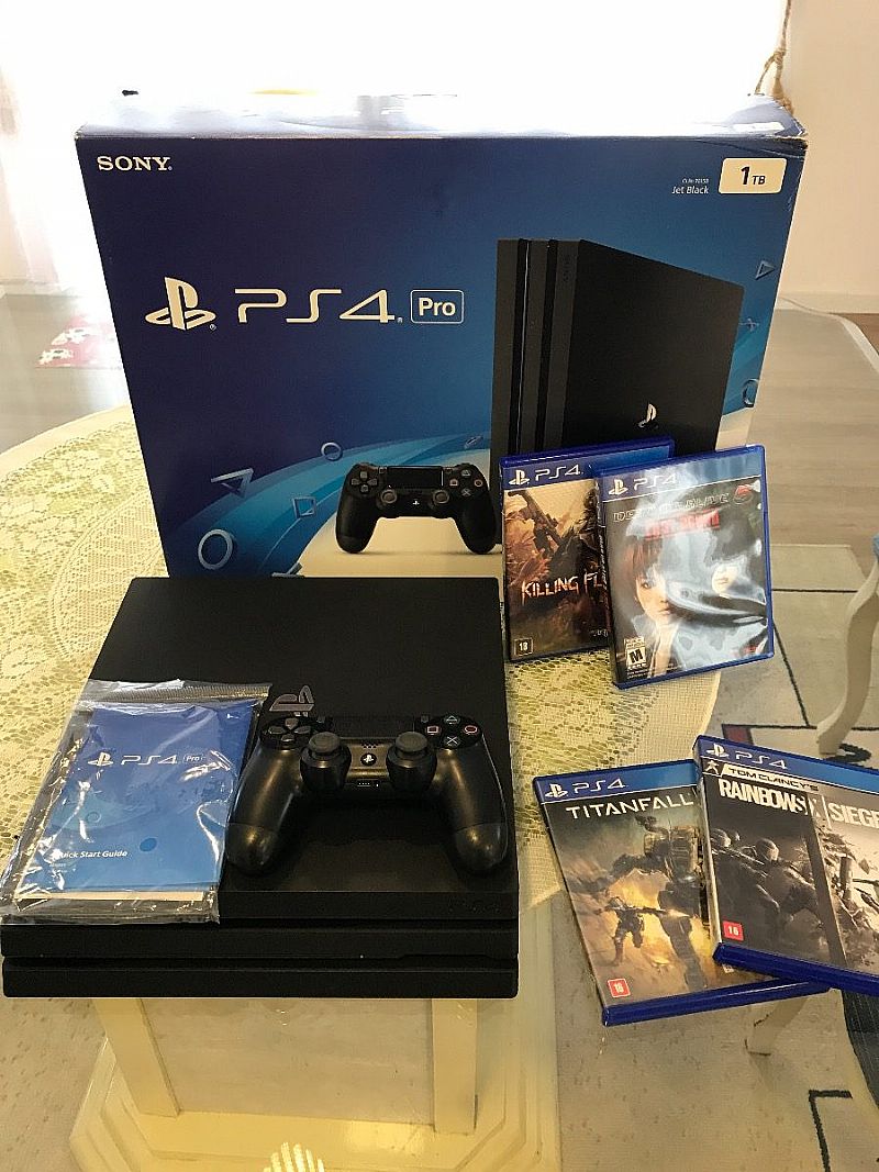 Console ps4 playstation 4 pro 1tb impecavel completo