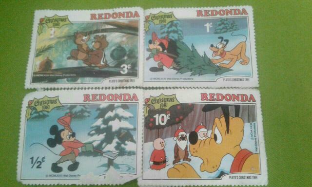 Lote de 4 selos Disney christmas 