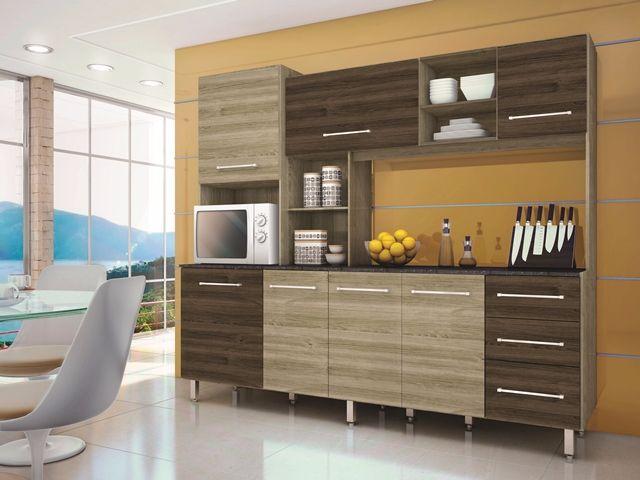 Cozinha Orquidea 7 Pts 3 Gavetas com Prateleiras e espaço