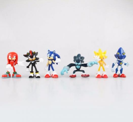 Miniaturas Turma Sonic Kit com 6 Peças Novo Barato