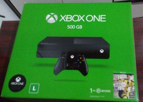 Coonsole Xbox One 500 GB Lacrado + Jogo Fifa  Via