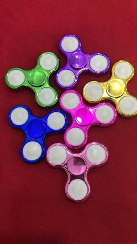 Hand Spinner cromado com Led